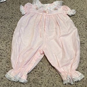 Vintage Lace and Rosette Bubble romper.